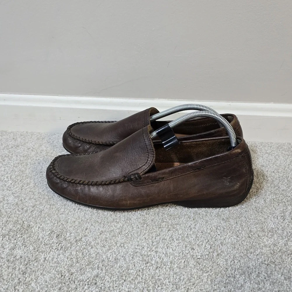 Frye Lewis Venetian Brown Leather Men's Loafer Slip On Shoe Size 10.5